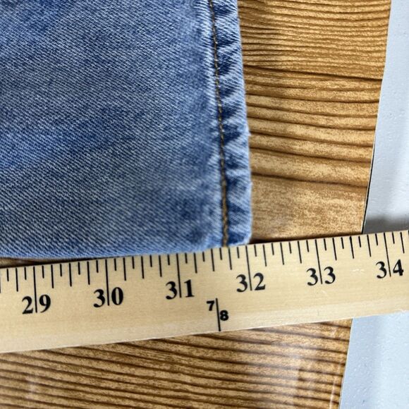 Levis‎ 501 Jeans Mens 36x34 Blue Light Wash Straight Leg Fit Button Fly - Picture 9 of 16